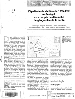 L'épidémie De Choléra De 1995-1996 Au Sénégal : Un Exemple De Démarche De Géographie De La Santé