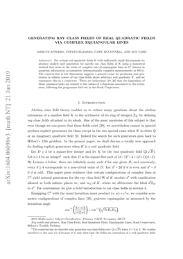 Generating Ray Class Fields of Real Quadratic Fields Via Complex