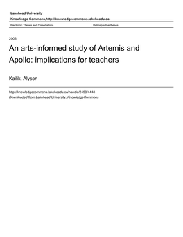 An Arts-Informed Study of Artemis and Apollo: Implications for Teachers