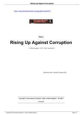 Rising up Against Corruption