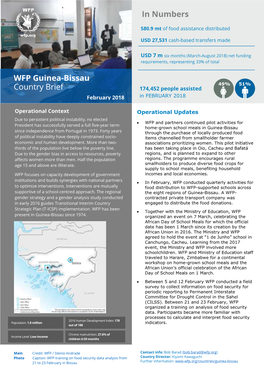 WFP Guinea-Bissau Country Brief in Numbers