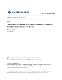 Philosophy of Science and Evidence Based Practice in Clinical Social Work