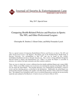 Comparing Health-Related Policies and Practices in Sports: the NFL and Other Professional Leagues
