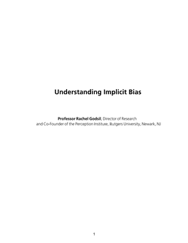 Understanding Implicit Bias