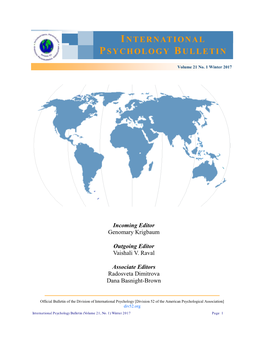 International Psychology Bulletin (Volume 21, No