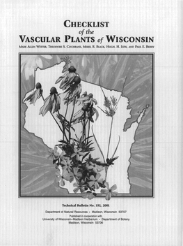 CHECKLIST VASCULAR PLANTS of WISCONSIN