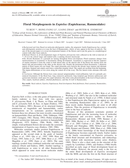 Floral Morphogenesis in Euptelea (Eupteleaceae, Ranunculales)