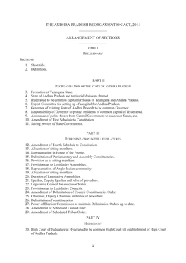 The Andhra Pradesh Reorganisation Act, 2014 ______