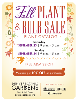 PLANT CATALOG Saturday SEPTEMBER 23 | 9 A.M