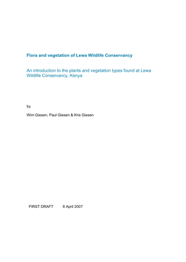 Flora and Vegetation of Lewa Wildlife Conservancy