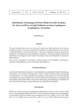 11-Tihelka Distribution of Endangered Owlet Moths Z1.Indd