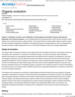 Organic Evolution - Accessscience from Mcgraw-Hill Education