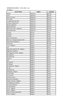 Webnews Sources -- Dec. 2012