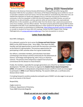 Spring 2020 Newsletter