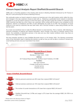 Closure Impact Analysis Report Sheffield Broomhill Branch