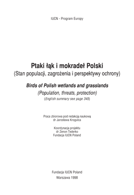 Ptaki Łšk I Mokrade³ Polski