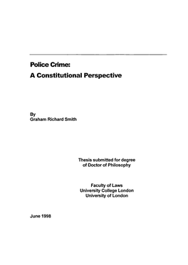 Police Crime: a Constitutional Perspective