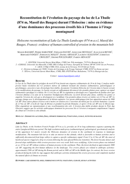 Reconstitution De L'évolution Du Paysage Du Lac De La Thuile (874 M