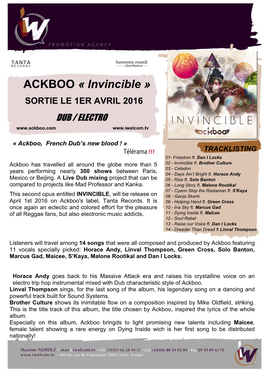 ACKBOO « Invincible »