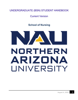 (BSN) STUDENT HANDBOOK Current Version School of Nursing