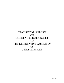 Statistical Report on General Election, 2008 to the Legislative Assembly of Chhattisgarh