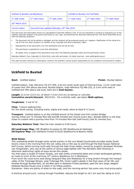 Uckfield to Buxted (Via Blackboys) Uckfield to Buxted (Via Framfield)