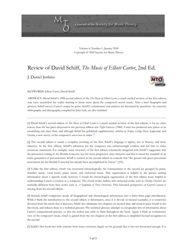 MTO 6.1: Jenkins, Review of Schiff