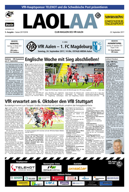 Vfr Erwartet Am 6. Oktober Den Vfb Stuttgart Englische Woche Mit Sieg