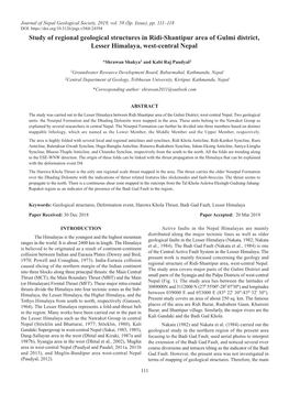 Study of Regional Geological Structures in Ridi-Shantipur Area of Gulmi District, Lesser Himalaya, West-Central Nepal