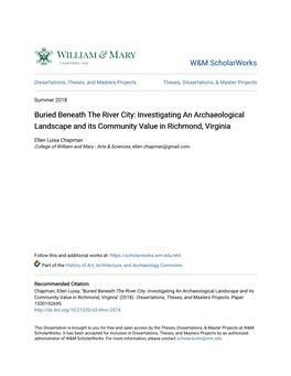 Investigating an Archaeological Landscape and Its Community Value in Richmond, Virginia