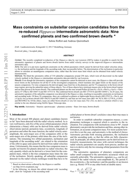 Mass Constraints on Substellar Companion Candidates from the Re-Reduced Hipparcos Intermediate Astrometric Data