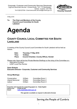 (Public Pack)Agenda Document for County Council Local Committee