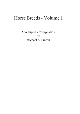 Horse Breeds - Volume 1