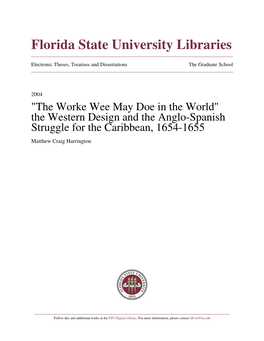 The Western Design and the Anglo-Spanish Struggle for the Caribbean, 1654-1655 Matthew Craig Harrington
