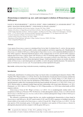 Homortomyces Tamaricis Sp. Nov. and Convergent Evolution of Homortomyces and Stilbospora