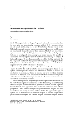 1 Introduction to Supramolecular Catalysis