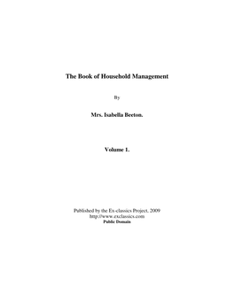 The Book of Household Management