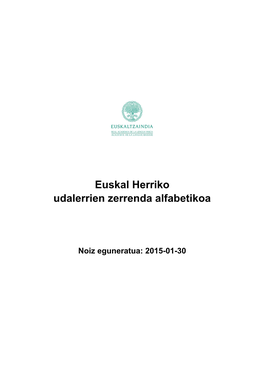 Euskal Herriko Udalerrien Zerrenda Alfabetikoa