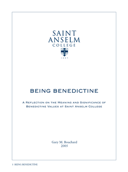 Being Benedictine.Indd