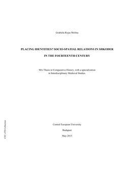 Socio-Spatial Relations in Shkoder in the Fourteenth Century