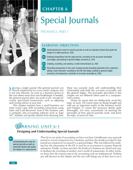 CHAPTER 6 Special Journals