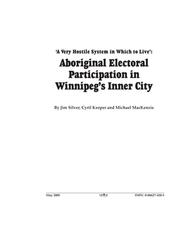 Aboriginal Electoral Participation in Winnipeg's Inner City