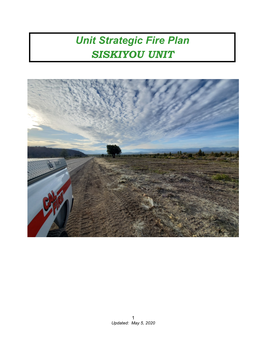 Unit Strategic Fire Plan Siskiyou Unit 2020