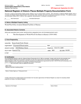 National Register of Historic Places Multiple Property Documentation Form