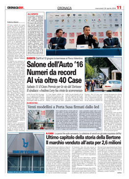 Salone Dell'auto '16 Numeri Da Record Al Via Oltre 40 Case