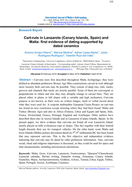 Cart-Ruts in Lanzarote (Canary Islands, Spain) and Malta: First Evidence of Dating Supported by Dated Ceramics