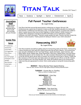 Fall Parent Teacher Conferences Homecoming 2017