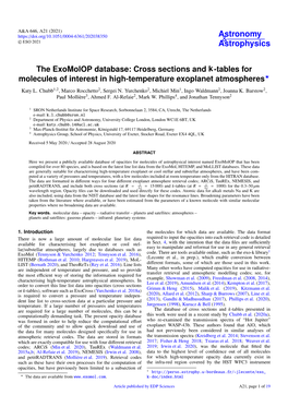 Cross Sections and K-Tables for Molecules of Interest in High-Temperature Exoplanet Atmospheres? Katy L