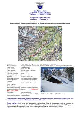Ciaspolata:Alpe Larecchio Domenica 22 Gennaio 2017