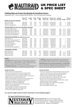 Nautiraid Prices Sept 2017